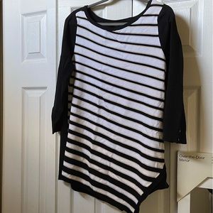 WHBM Tunic Top, Black/White, Size XL